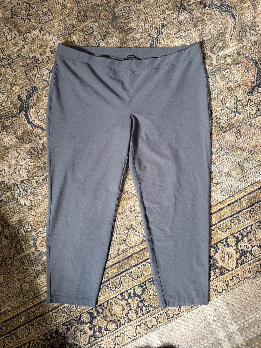 Eileen Fisher Charcoal Straight-Leg Ponte Pants